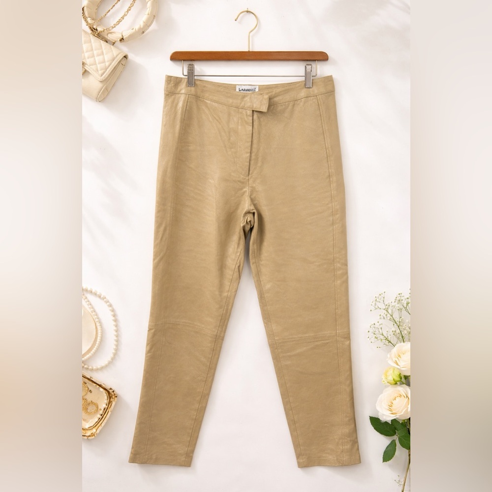 Bagatelle Woman’s Leather Tan Straight Leg Pants Size 14